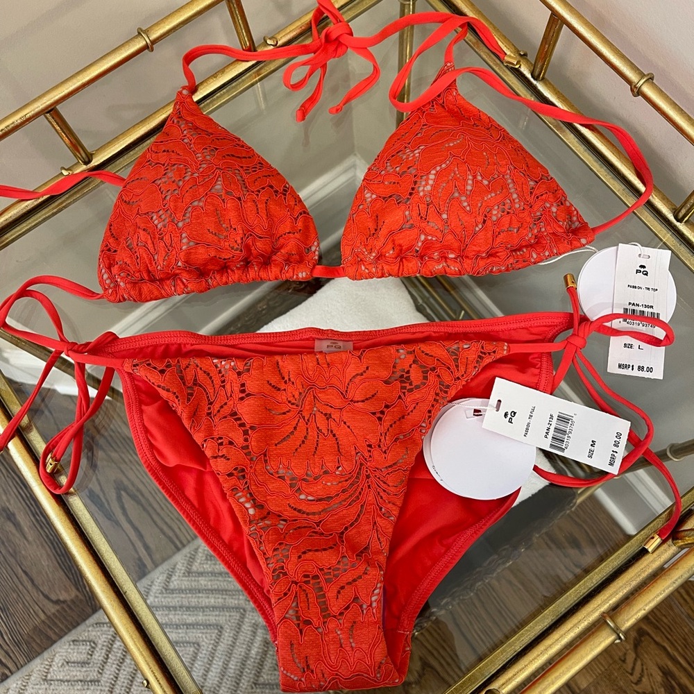 PQ Swim Vibrant Red Lace Bikini - Picture 4 of 4